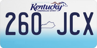 KY license plate 260JCX