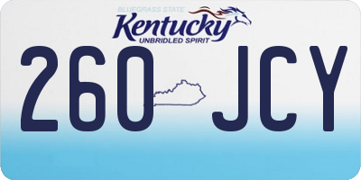 KY license plate 260JCY