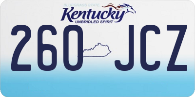 KY license plate 260JCZ