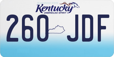 KY license plate 260JDF