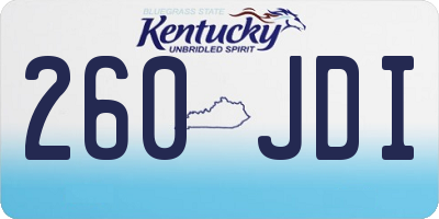 KY license plate 260JDI