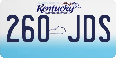 KY license plate 260JDS