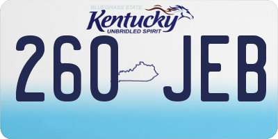 KY license plate 260JEB