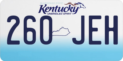 KY license plate 260JEH