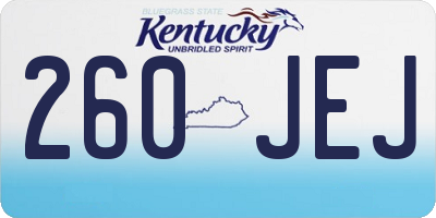 KY license plate 260JEJ