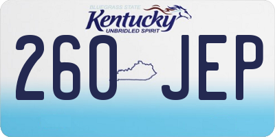 KY license plate 260JEP