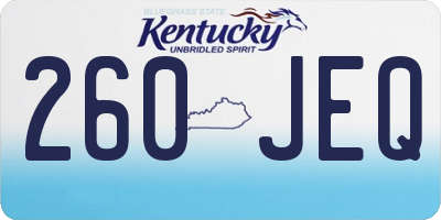 KY license plate 260JEQ