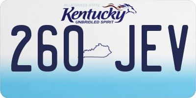KY license plate 260JEV