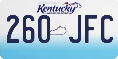 KY license plate 260JFC