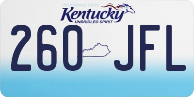 KY license plate 260JFL