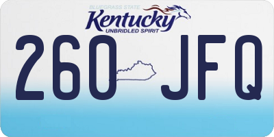 KY license plate 260JFQ