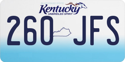 KY license plate 260JFS