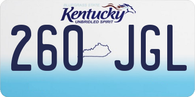 KY license plate 260JGL