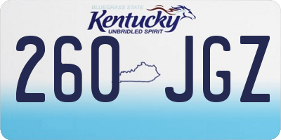 KY license plate 260JGZ