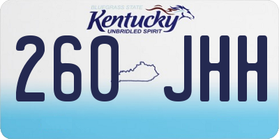 KY license plate 260JHH