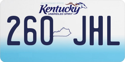 KY license plate 260JHL