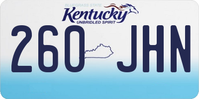 KY license plate 260JHN