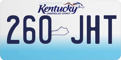KY license plate 260JHT