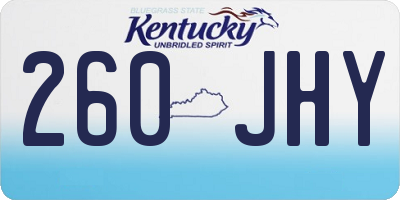 KY license plate 260JHY