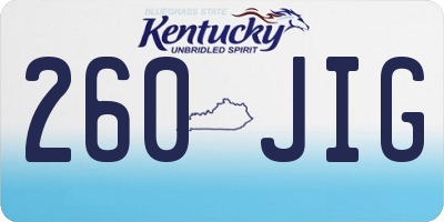 KY license plate 260JIG
