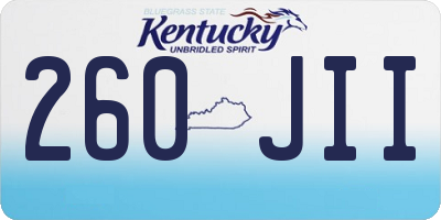 KY license plate 260JII