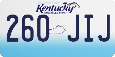 KY license plate 260JIJ
