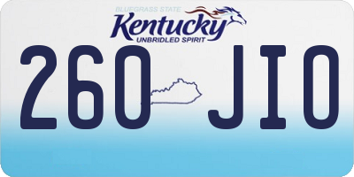KY license plate 260JIO
