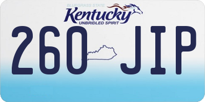 KY license plate 260JIP
