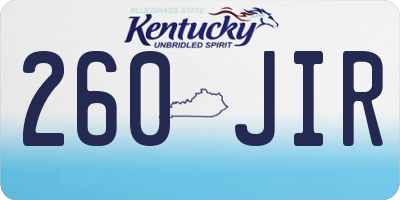 KY license plate 260JIR