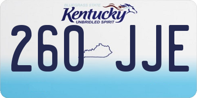 KY license plate 260JJE
