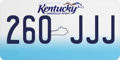KY license plate 260JJJ