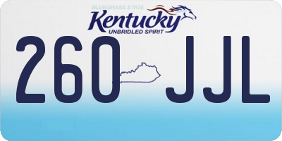 KY license plate 260JJL
