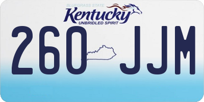 KY license plate 260JJM