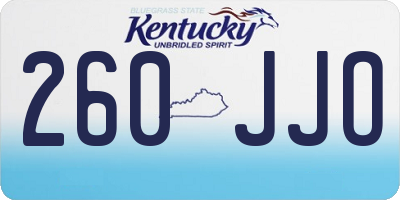 KY license plate 260JJO
