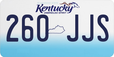 KY license plate 260JJS