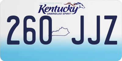 KY license plate 260JJZ