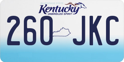 KY license plate 260JKC