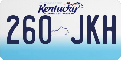 KY license plate 260JKH