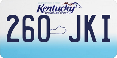 KY license plate 260JKI