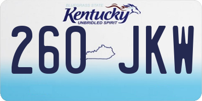 KY license plate 260JKW
