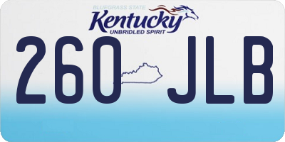 KY license plate 260JLB