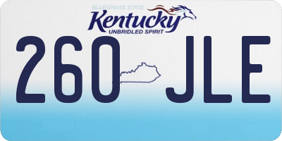 KY license plate 260JLE