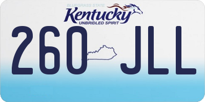 KY license plate 260JLL