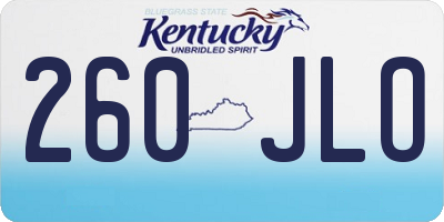 KY license plate 260JLO