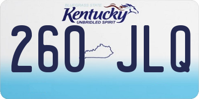 KY license plate 260JLQ