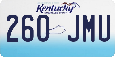 KY license plate 260JMU