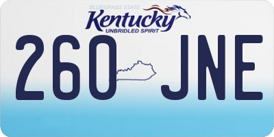 KY license plate 260JNE