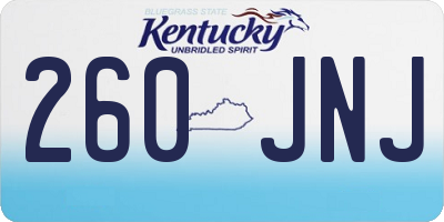 KY license plate 260JNJ