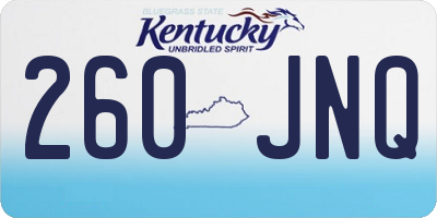 KY license plate 260JNQ