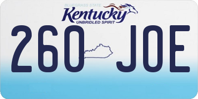 KY license plate 260JOE